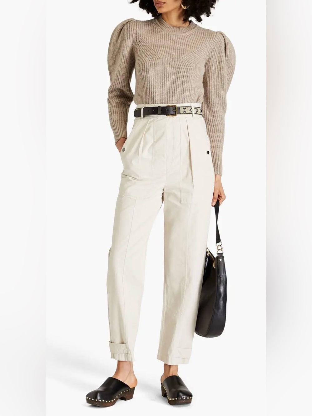 MARANT ÉTOILE
Rowina pleated cotton-canvas tapered pants barrel leg